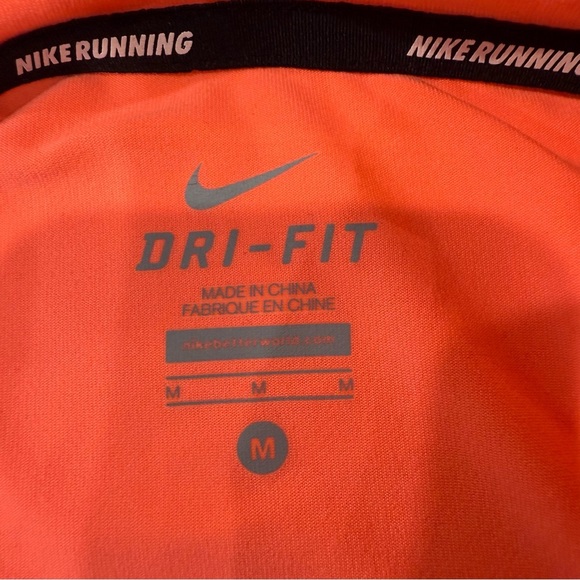 Nike DriFIT Running VNeck Long Sleeve Pullover Hoodie Womens Medium Coral Orange - Picture 8 of 12